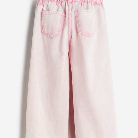 Sz 5T  H&M wide leg paper bag jeans light pink  NWT - Picture 3 of 9
